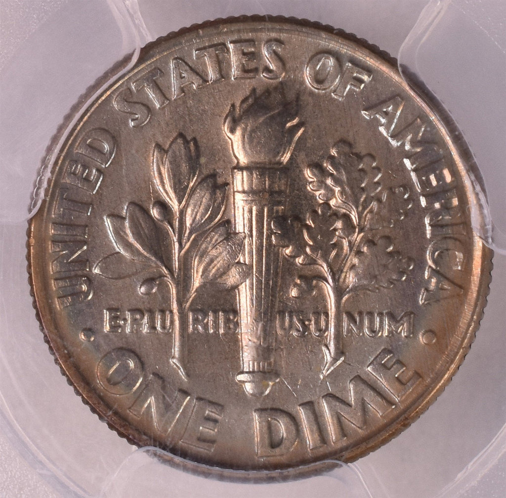1993-P Roosevelt Dime - PCGS MS65 - Rainbow Toned