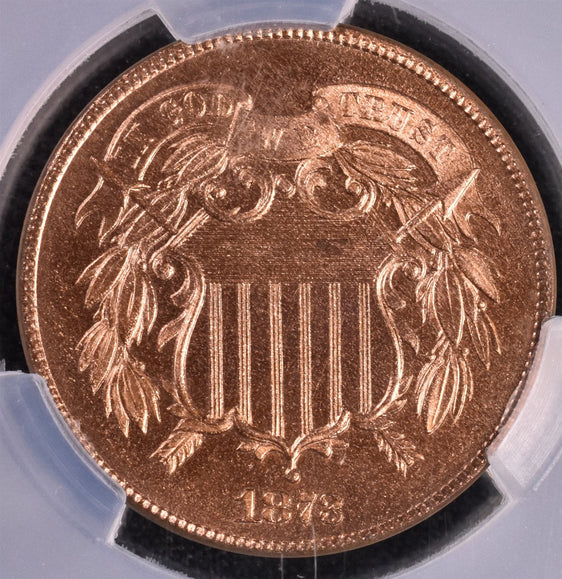 1873 Two Cent Piece - CAC PR65 RB - Closed 3