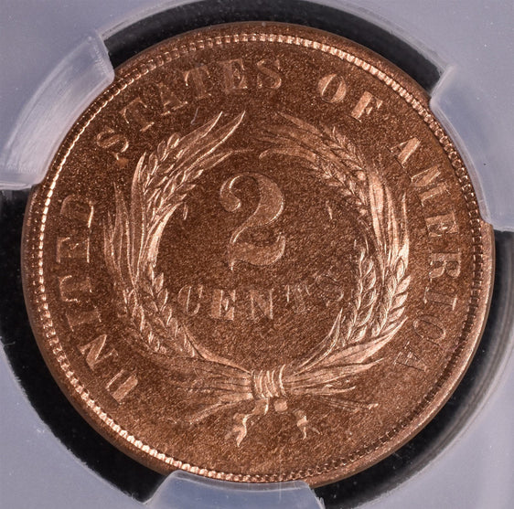 1873 Two Cent Piece - CAC PR65 RB - Closed 3