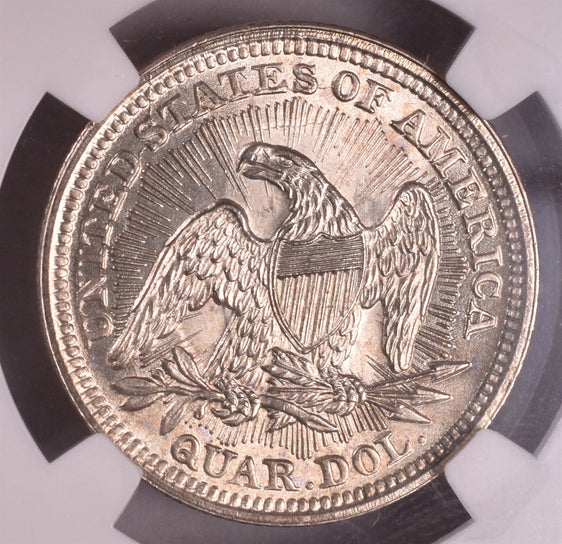 1853 Seated Liberty Silver Quarter - NGC MS65