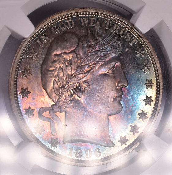 1896 Barber Silver Half Dollar - NGC PF66+ CAMEO - Beautiful Toning!
