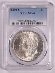 1890-S Morgan Silver Dollar - PCGS MS64