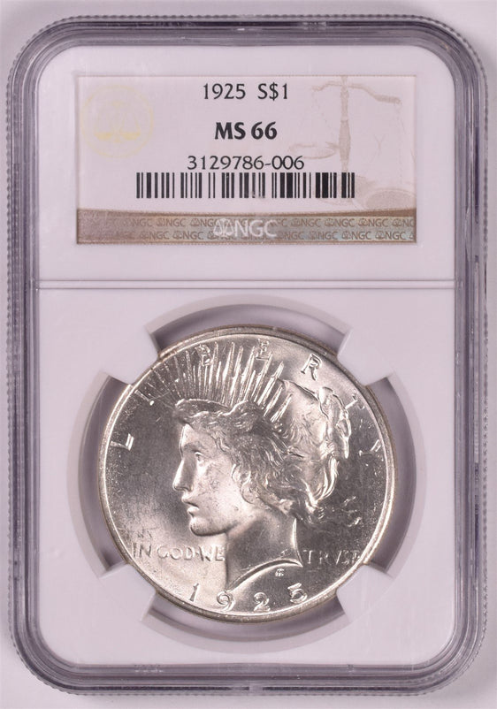 1925 Peace Silver Dollar - NGC MS66