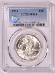 1944 Walking Liberty Silver Half Dollar - PCGS MS64 - Sight White