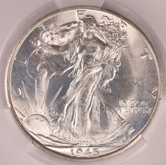 1945-S Walking Liberty Silver Half Dollar - CAC MS64