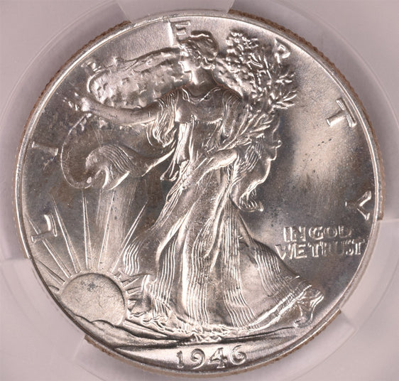 1946 Walking Liberty Silver Half Dollar - CAC MS65