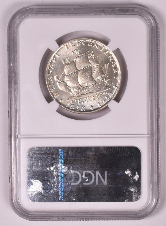 1936 Delaware Commemorative Silver Half Dollar - NGC MS64