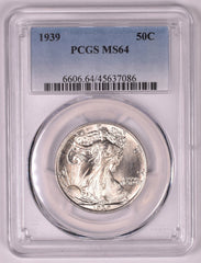 1939 Walking Liberty Silver Half Dollar - PCGS MS64 - PQ!