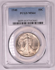 1940 Walking Liberty Silver Half Dollar - PCGS MS64