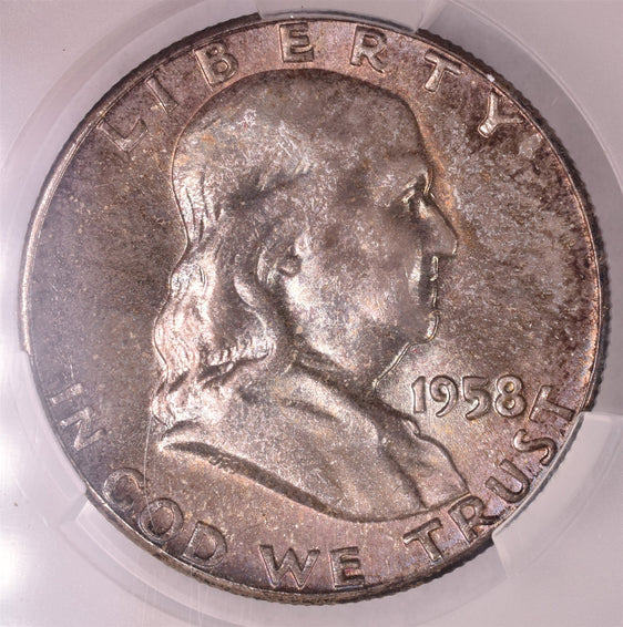 1958 Franklin Silver Half Dollar - CAC MS67