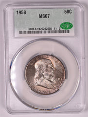 1958 Franklin Silver Half Dollar - CAC MS67