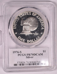 1976-S Eisenhower Silver Dollar - PCGS PR70 DCAM - David Hall