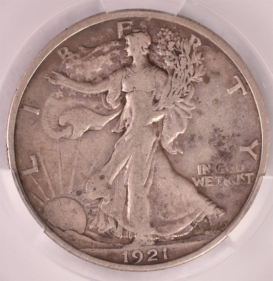 1921 Walking Liberty Silver Half Dollar - CAC VF25