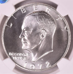 1972-S Eisenhower Silver Dollar - NGC MS68 - Sight White