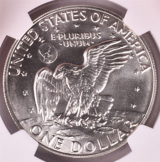 1973-S Eisenhower Silver Dollar - NGC MS66 - Sight White