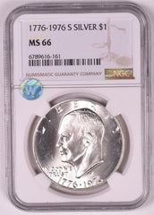 1976-S Eisenhower Silver Dollar - NGC MS66 - Sight White