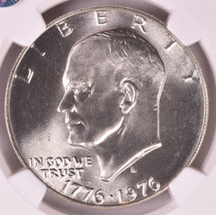 1976-S Eisenhower Silver Dollar - NGC MS66 - Sight White