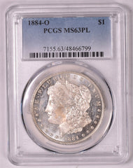 1884-O Morgan Silver Dollar - PCGS MS63 PL