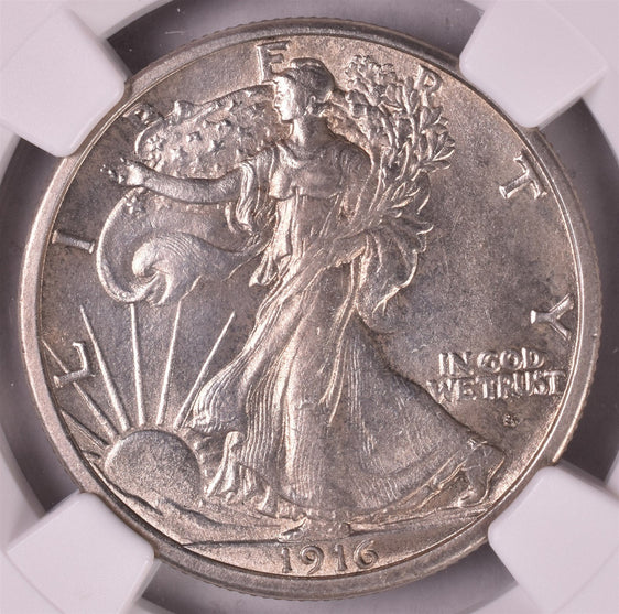 1916-S Walking Liberty Silver Half Dollar - NGC MS61