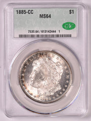 1885-CC Morgan Silver Dollar - CAC MS64
