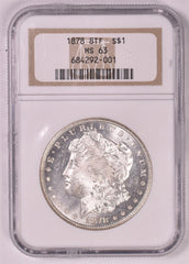 1878 8tf Morgan Silver Dollar - NGC MS63