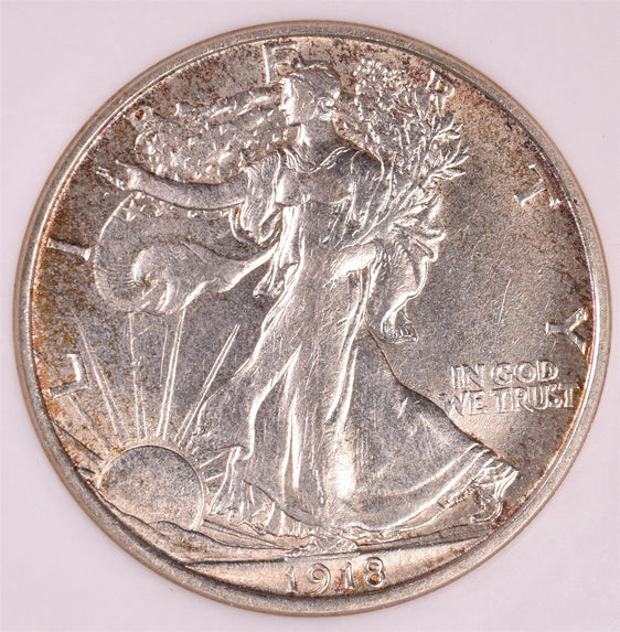 1918-D Walking Liberty Silver Half Dollar - ANACS AU55