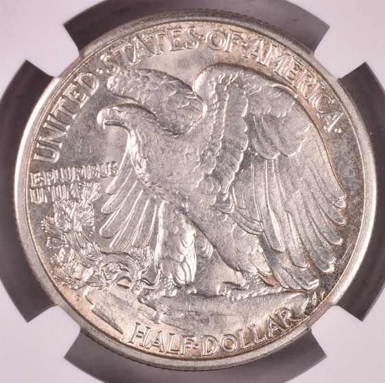 1929-D Walking Liberty Silver Half Dollar - NGC AU55 - "Looks Slider"