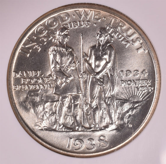 1938-D Boone Commemorative Silver Half Dollar - NGC MS66