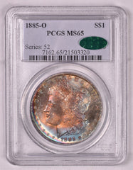 1885-O Morgan Silver Dollar - PCGS MS65 CAC - AMAZING COLOR!!
