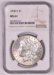 1898-S Morgan Silver Dollar - NGC MS61