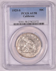 1925-S California Commemorative Silver Half Dollar - PCGS AU58