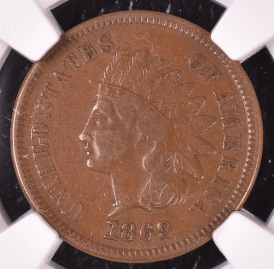 1869 Indian head Cent - NGC VF25 BN