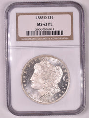 1885-O Morgan Silver Dollar - NGC MS63 PL