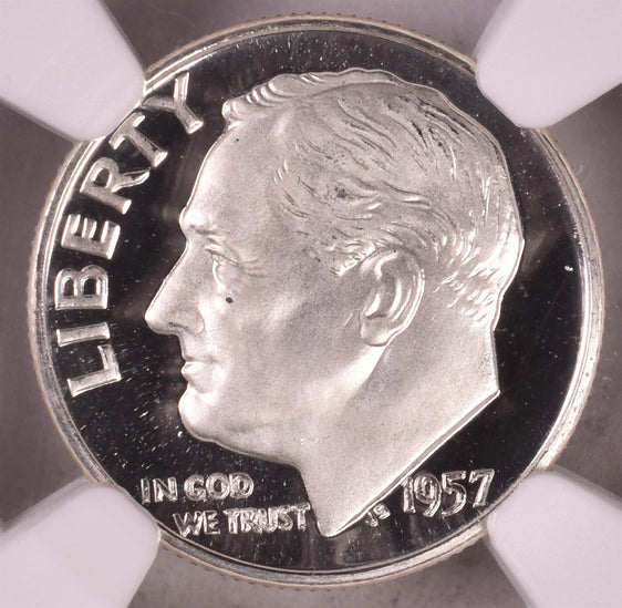 1957 Roosevelt Silver Dime - NGC PF69* Star