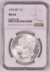1878 8TF Morgan Silver Dollar - NGC MS64