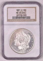 1881-S Morgan Silver Dollar - NGC MS64 DPL