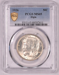 1936 Elgin Commemorative Silver Half Dollar - PCGS MS65