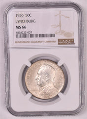 1936 Lynchburg Commemorative Silver Half Dollar - NGC MS66