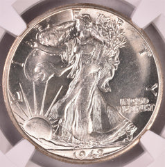 1942-S Walking Liberty Silver Half Dollar - NGC MS63