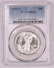 1942-S Walking Liberty Silver Half Dollar - PCGS MS64