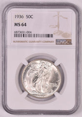 1936 Walking Liberty Silver Half Dollar - NGC MS64