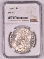 1892-O Morgan Silver Dollar - NGC MS63