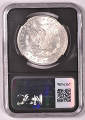 1890 Morgan Silver Dollar - NGC MS63 - Relic Bag Label Stock Photos