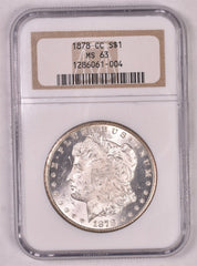 1878-CC Morgan Silver Dollar - NGC MS63