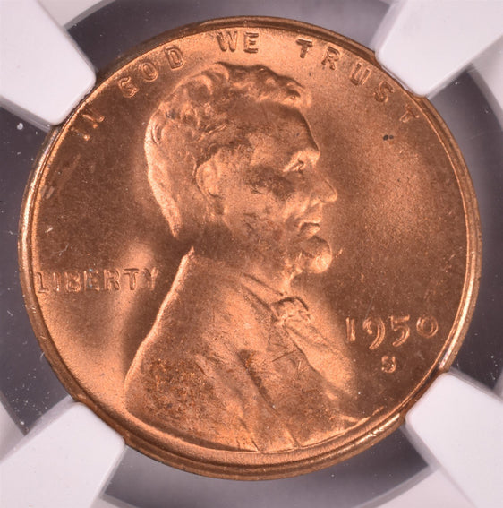 1950-S Lincoln Wheat Penny Cent - NGC MS67+ Plus RD