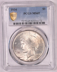 1934 Peace Silver Dollar - PCGS MS65