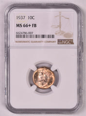 1937 Mercury Silver Dime - NGC MS66+ FB