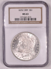 1878 7/8TF Morgan Silver Dollar - NGC MS63