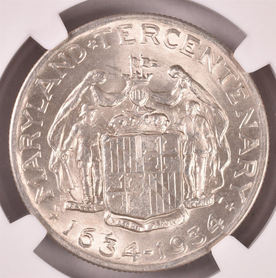 1934 Maryland Commemorative Silver Half Dollar - NGC MS64