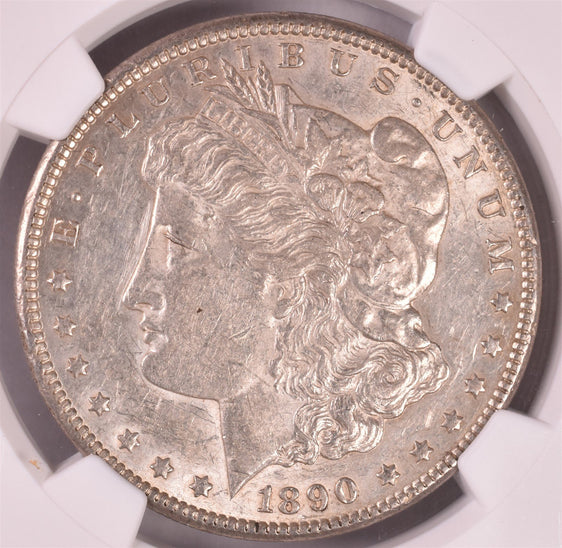 1890-CC Morgan Silver Dollar - NGC AU55 - Top 100 VAM 4 Tail Bar